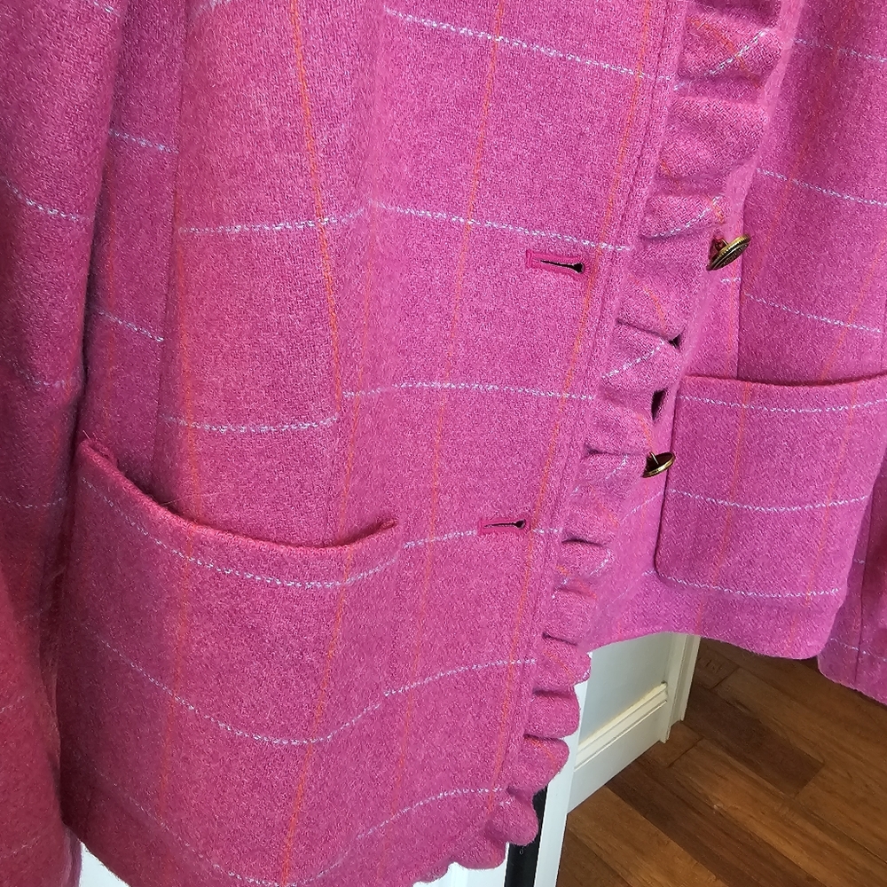 Talbots Pink Ruffle-Trim Blazer - Picture 7 of 8